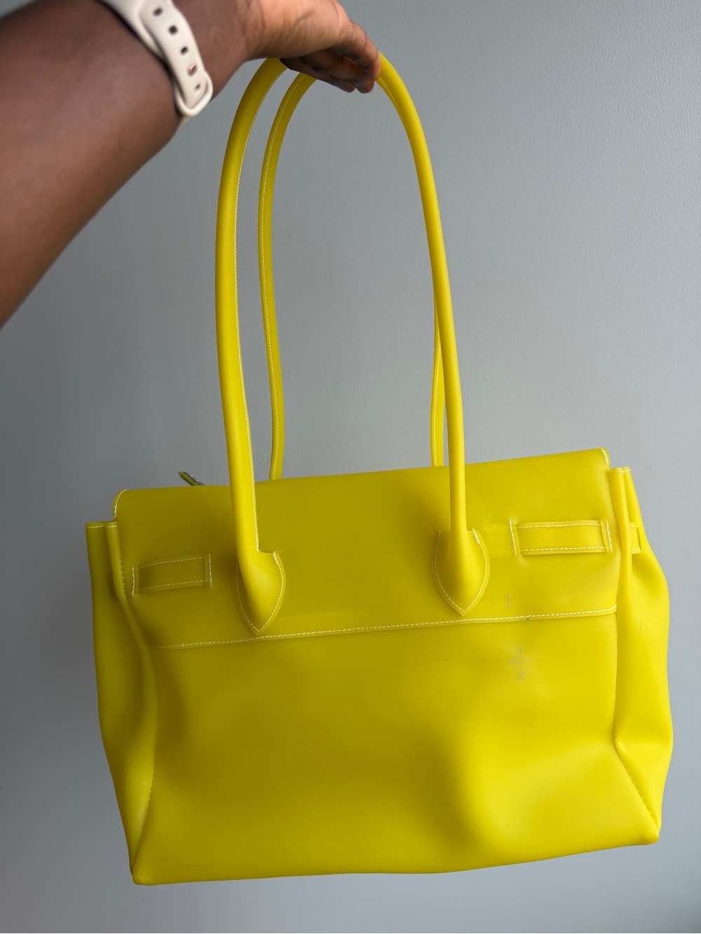 Jelly Firkin Jelly Sac Yellow Structured Tote Handbag - Women Bags - Picture 3 of 9